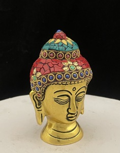 รูปปั้นพระพุทธรูปทำด้วยมือสำหรับโต๊ะทำงานที่วางธูปรูปหน้าพระพุทธรูปสีทองตกแต่งบ้าน - Product Image 3