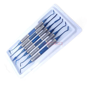 Professionnel 6 pièces manuel dentaire Composite résine remplissage spatule ensemble titane plaqué tête bleu remplissage restauration Medic - Product Image 6