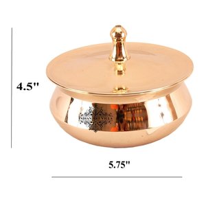 Ensemble de casseroles en bronze faites à la main, durables, avec couvercle, finition mate, pour servir les aliments, vaisselle artisanale - Product Image 3