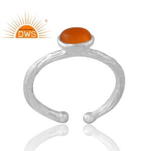 Anillo de Plata 925 con Piedra Preciosa de Cornalina Natural, Diseño Moderno para Mujer, Joyería Personalizada para Mujer, Regalo para Ella - Product Image 1