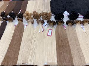 Vente en gros, Double épaisseur, 100% de kératine russe, matière première, pointe plate, extension de cheveux, 0.5 grammes, 1 brin - Product Image 4