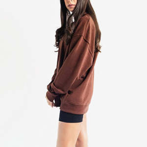 Venta al por mayor personalizado señoras cuello redondo Sudadera con capucha de gran tamaño impreso sudadera de mujer para la Moda de Primavera - Product Image 2