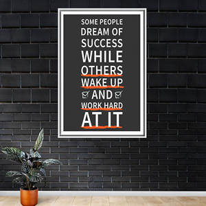 Inspire Success with Printed Canvas Artwork - Elegant, Motivational Decor,White <b>Framed</b> - Product Image 1