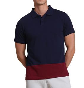 เสื้อยืดโปโลสำหรับผู้ชายผ้าถัก100% ลายทางแห้งเร็ว2024โลโก้ OEM ตามสั่ง - Product Image 1