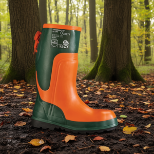 รองเท้าบูทนิรภัยสีเขียวมะกอก/สีส้ม รุ่นเอล์ม 43 สำหรับงานป่าไม้ ถุงมือยางธรรมชาติสำหรับทำสวน และอุปกรณ์ป้องกัน - Product Image 3