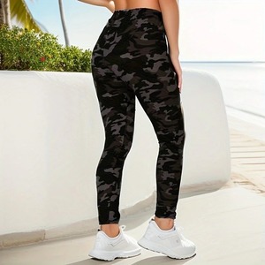 Pantalon de sport de haute qualité pour femmes XL grande taille Leggings de yoga solides personnalisables taille élastique taille haute impression conception cordon de serrage - Product Image 5