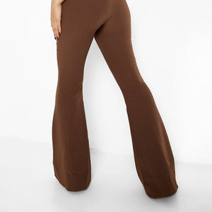 Pantalones acampanados de algodón para mujer, ropa informal, pantalones acampanados ligeros con cintura elástica para mujer a la venta - Product Image 5