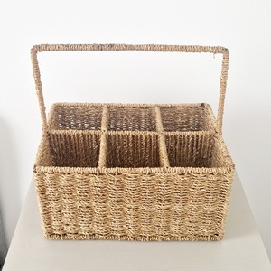 Weaving seagrass <b>cutlery</b> racks eco-friendly silverware rack sea grass utensil storage caddy basket - Product Image 3