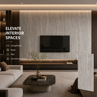 Panneau mural en PVC MORLENX aspect travertin gris clair, pour la décoration intérieure commerciale des halls d'hôtel