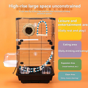 Cage à <span class=keywords><strong>oiseaux</strong></span> portable multi-niveaux <span class=keywords><strong>en</strong></span> promotion, robuste avec plateau amovible, cage de luxe pour perruches, idéale pour l'observation dans la maison ou le jardin - Product Image 2