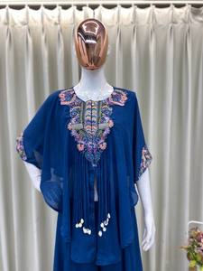 NOUVELLE TENDANCE TROIS PIÈCES INDO WESTERN AVEC SEQUENCE BRODÉE DÉTAILS DE TRAVAIL BLOUSE TISSU AIR TEX CHINNER MICRO - Product Image 5