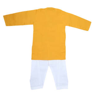 Costume Kurta Shalwar brodé pour garçons - Jaune - Product Image 5
