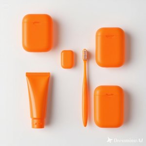 Elegante Kit de Cepillo de Dientes de Hotel Naranja | Juego Minimalista de Cuidado Bucal con Pasta de Dientes y Estuche de Viaje 50 Caja Personalizada - Product Image 3