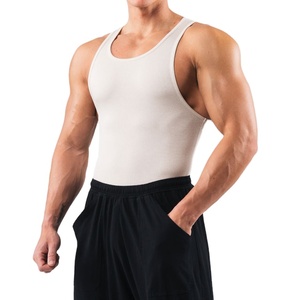 เสื้อกล้ามออกกำลังกายผู้ชายแบบสั่งตัดเย็บพิเศษ ดีไซน์เว้าข้าง สีพื้น ผ้าริบ ไร้แขน เหมาะสำหรับฟิตเนสและออกกำลังกาย - Product Image 2