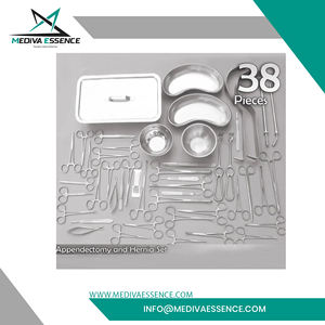 Juego de instrumentos de apendectomía con retractor manual estándar de seguridad MOL en madera y base de acero inoxidable de instrumentos quirúrgicos - Product Image 4
