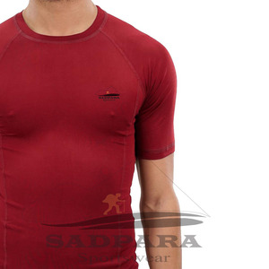 Venta al por mayor de secado rápido ajuste estándar transpirable ajustado cuello redondo hombres camisetas de manga corta de alta elasticidad ropa deportiva ligera - Product Image 6
