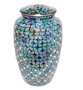 Fabricant d'urnes de crémation en Aluminium avec de belles perles, Design autocollant, urnes en métal funérailles finies - Product Image 1