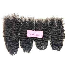 Sin procesar Remy Virgen indio tejido cutícula alineada onda profunda negro Color Natural venta al por mayor extensiones de cabello humano de las mujeres para - Product Image 1