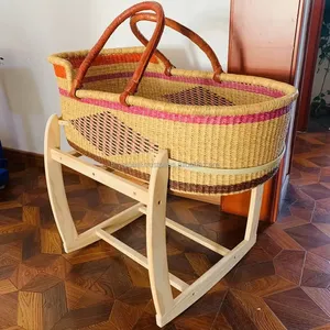 Cesta de cambio de algas naturales para bebé, cesta de Moisés con almohadilla para bebé, cesta de cambio de elefante - Product Image 4