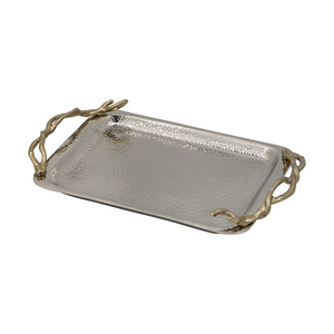 Plateau rectangulaire Plateau de table en métal Plateau de tasse en acier inoxydable fonctionnel moderne pour la cuisine à domicile - Product Image 4