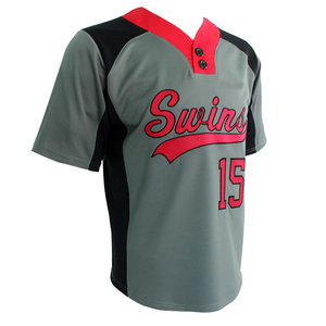 Uniformes de baseball personnalisés Sibrin sublimés, 100% polyester, respirants, anti-humidité, antibactériens, séchage rapide, anti-UV, col en V - Product Image 2