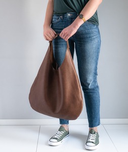 Bolso bandolera de cuero genuino para mujer, monederos y bolsos Hobo con logotipo en relieve y cierre de cremallera, 2017 - Product Image 4