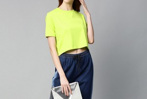Crop tops pour femmes, commandes OEM de marque privée, manches courtes, coton respirant, crop top - Product Image 6