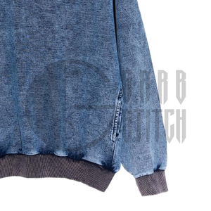 Sudadera Extra Grande con Lavado Vintage Personalizado, Cuello Redondo, Estilo Streetwear Unisex - Product Image 3