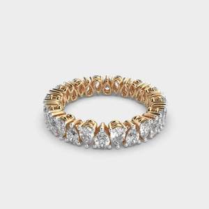 Bague de fiançailles et alliance éternelle en diamant de laboratoire taille poire 4.0 CTW avec finition Vermeil, bijoux de mariée, cadeau de fête pour - Product Image 5