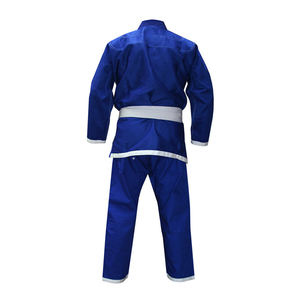 Jiu Jitsu GI ผ้าทอไข่มุกน้ำหนักเบาเย็บเสริมด้วย BJJ GIS สีฟ้าและขาวออกแบบได้ตามต้องการ - Product Image 6