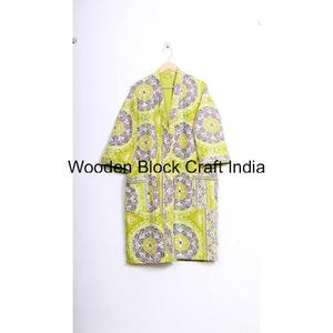 Vente en gros de robes longues kimono en coton biologique vintage pour femmes, écologiques, matelassées, faites à la main, festival indien, printemps automne - Product Image 2
