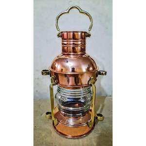 Lanterne d'ancrage solaire et à piles en laiton et cuivre pour le jardin et le camping - Product Image 2