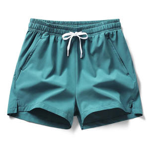 Pantalones Cortos Deportivos Casuales para Hombre, de Cintura Elástica, de Secado Rápido, Lisos, Teñidos, 100% Poliéster, con Bolsillos - Product Image 1