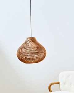 Abat-jour en rotin Globe Abat-jour suspendu en osier fait à la main Silhouette arrondie Accent décoratif de plafond pour intérieur moderne - Product Image 5