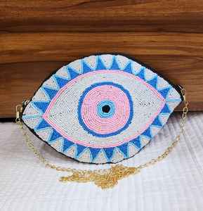 Indian Bohemian Style Designer Women's Large Capacity Handmade Messenger Evening Shopping Clutch Bag Beaded Boho Style Wholesale - Product Image 5