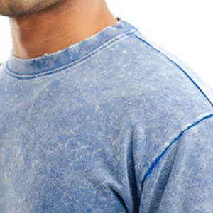 Fabricante personalizado al por mayor de alta calidad ácido lavado camisetas de buena calidad de verano Vintage hombres ácido lavado camisetas - Product Image 5
