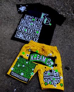 Conjunto de pantalones cortos de verano de algodón 100%, transpirable, ligero, ecológico, diseño impreso personalizado, técnica lavada con nailon - Product Image 1