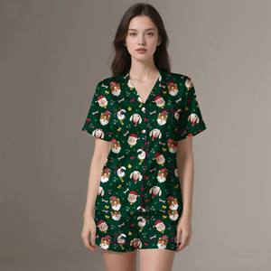 Digital Printed Breathable Luxury Silk Satin Pajama <b>Set</b> for Adults Soft Comfortable Spring Summer Sleepwear Customizable - Product Image 3