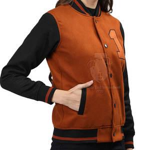 Veste d'hiver légère et respirante en peau de mouton et coton tricoté, sur mesure, nouveau style, veste de baseball pour femmes, fabriquée au Pakistan - Product Image 4