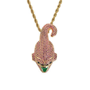Colgante de Plata de Ley 925 con Personaje de Anime, Zirconia Colorida, Joyería Hip-Hop con Baño de Oro de 14K y Rodio, Regalos para Fiestas - Product Image 2