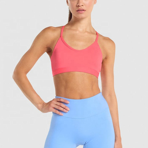 Soutien-gorge de sport respirant en polaire pour femmes, nouveau soutien-gorge d'entraînement en maille imprimé en gros, design push-up creux au dos, course à pied - Product Image 2