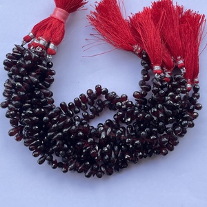 6mm 8mm 10mm piedras granate rojo Natural corte facetado Briolette lágrima gotas cuentas de piedras preciosas para la fabricación de joyas semipreciosas en línea - Product Image 1