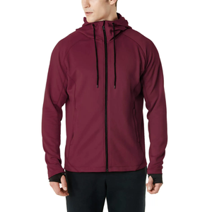 Veste de survêtement universitaire légère à fermeture éclair et design personnalisé pour hommes 100% polyester vêtements de sport coupe ajustée vestes d'entraînement pour l'extérieur - Product Image 1
