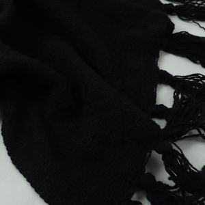 Vente en gros de jetés en coton 100% Handloom noir uni pour le salon, le canapé-lit et le chemin de couverture de Noël - Product Image 5