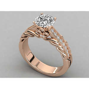 Bague solitaire en or 14 carats pour femmes avec diamant de laboratoire - Product Image 4