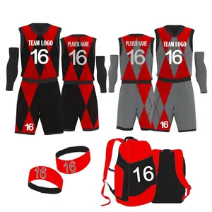 Custom your own team basketball uniforms reversible basketball jersey set Customized sublimated mens basketball uniform full kit