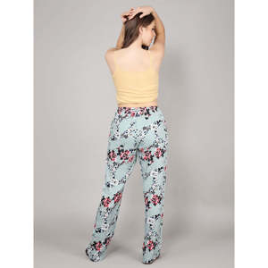 Pyjama en coton imprimé pour femme avec poches, taille élastique, vêtements de nuit ODM, tissu popeline respirant, logo personnalisé, style haut de gamme - Product Image 4