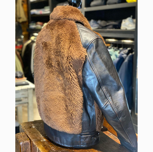 OEM Custom Design Winter New Fashion Shearling Leather <b>Jacket</b> for <b>man</b> Classic Design Combined with <b>Fur</b> in Front and Back - Product Image 4