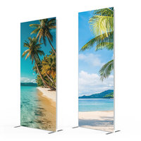 Support de bannière en tissu SEG portable D40F autoportant avec cadre en aluminium pliable et graphiques imprimés personnalisés pour les salons professionnels