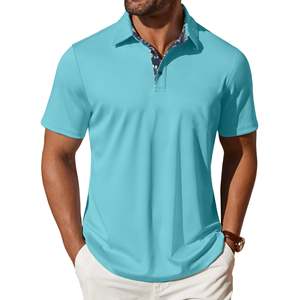 2025 logotipo personalizado de lujo Golf para Polo para hombres patrón sólido tejido poliéster algodón sublimación impresión - Product Image 5